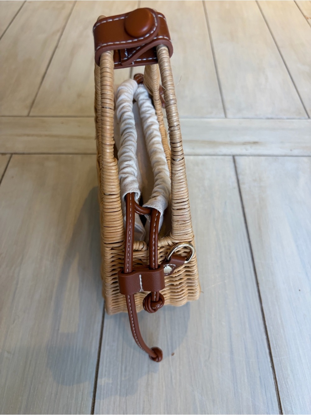ZARA RATTAN RIGID MINI BAG - Picture 8 of 9